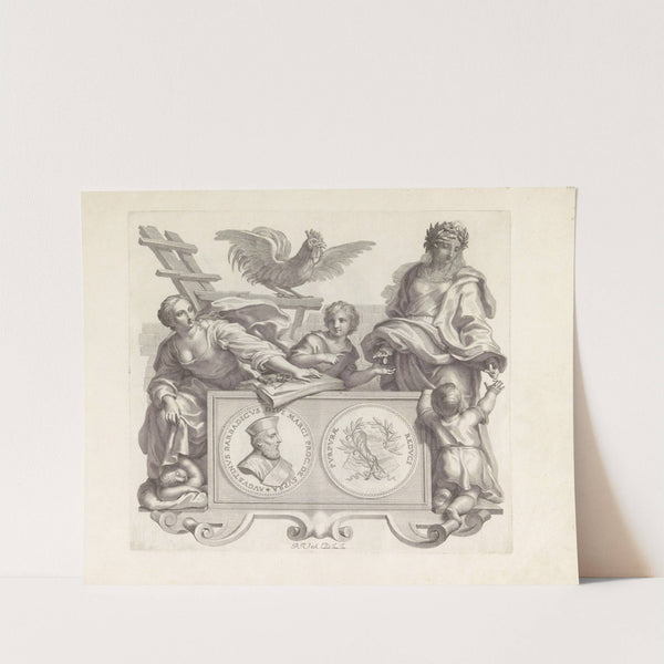 Portret van Agostino Barbarigo en de personificaties Voogdijschap en Aalmoes (1673-1743) by Robert van Audenaerde