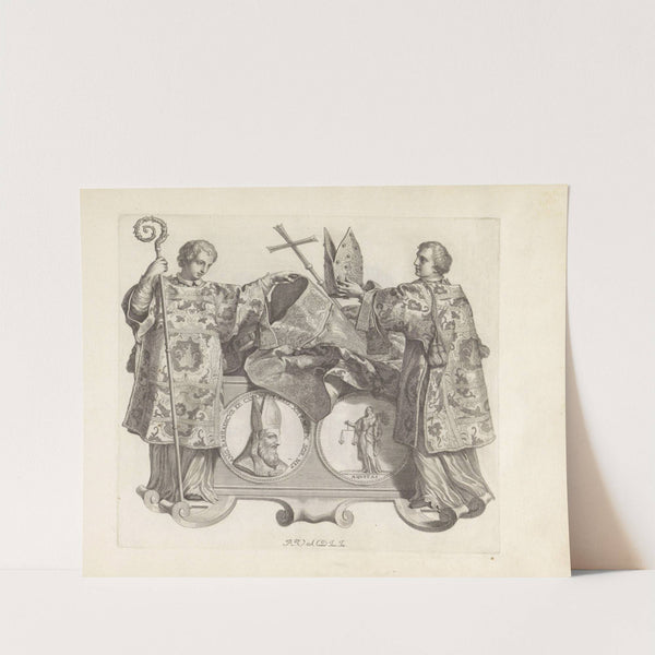 Portret van Angelo Barbarigo en twee diakens (1673-1743) by Robert van Audenaerde