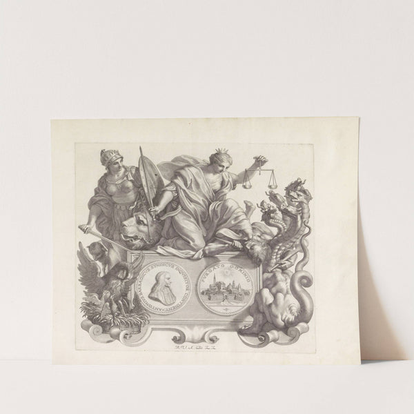 Portret van Antonio Barbarigo en de personificaties van Kracht, Rechtvaardigheid en Toorn (1673-1743) by Robert van Audenaerde