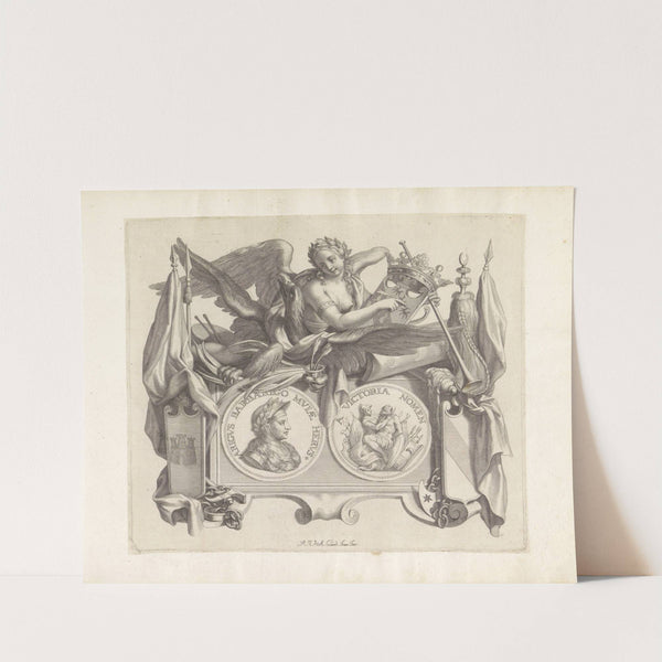 Portret van Arrigo van Muggia en de personificatie van Faam (1673-1743) by Robert van Audenaerde