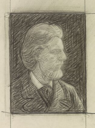 Portret van de schrijver Jacques Fabrice Herman Perk, en profil