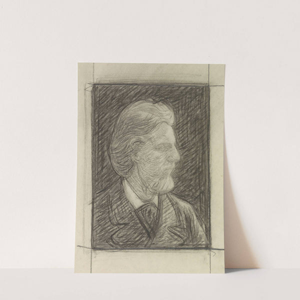 Portret van de schrijver Jacques Fabrice Herman Perk, en profil by Jan Veth