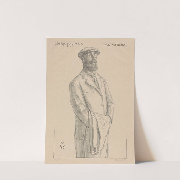 Portret van Dirk Hidde Nijland met jas over de arm (1925) by Simon Moulijn