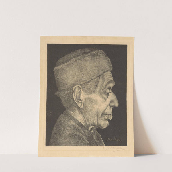 Portret van Douwe met muts (1914 - 1915) by Jan Mankes