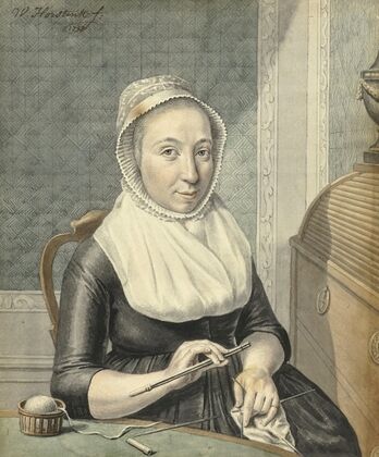 Portret van een dame met breiwerk — size preview