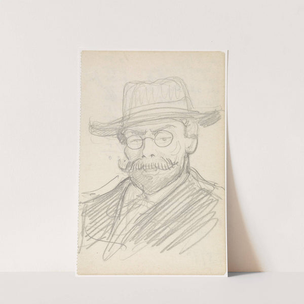 Portret van een heer met hoed en bril by Antoon Derkinderen