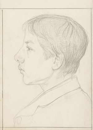 Portret van een jongen, naar links