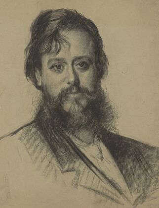 Portret van een man met baard, van voren