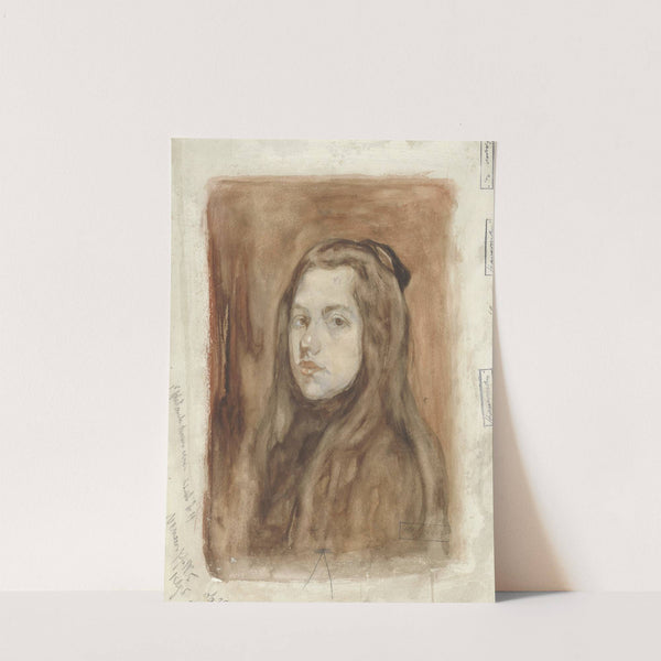 Portret van een meisje met lang haar by Hendrik Johannes Haverman