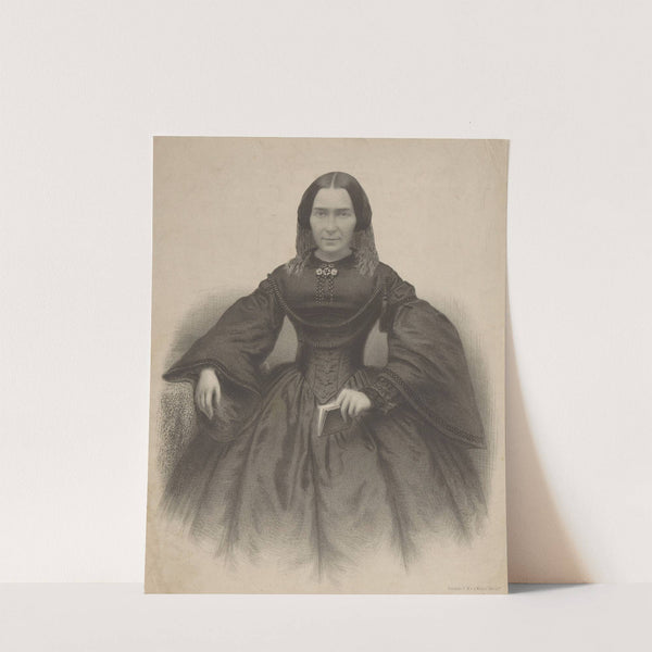 Portret van een onbekende vrouw in zwarte japon (1842 - 1880) by Pieter Wilhelmus van de Weijer