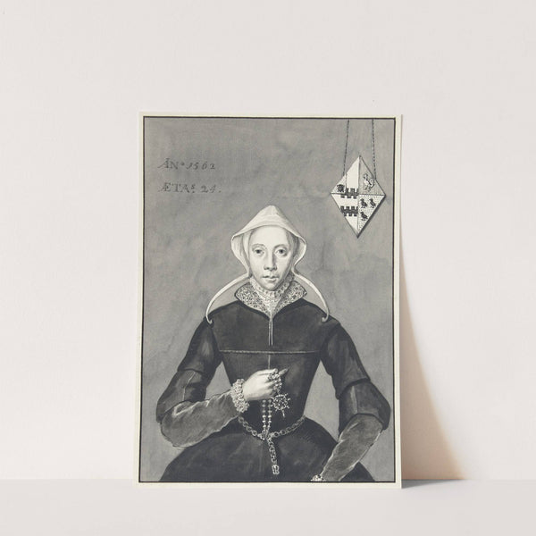 Portret van een vrouw met het wapen Van Slingelandt-Brouwer (1720 - 1792) by Aert Schouman