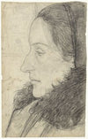 Portret van een vrouw van opzij