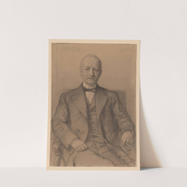 Portret van een zittende heer met sigaar, op 64-jarige leeftijd by August Allebé