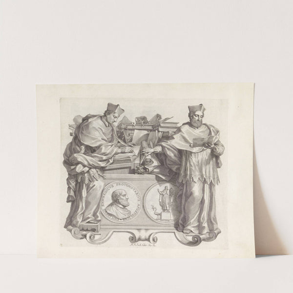 Portret van Filippo Barbarigo en twee protonotarissen (1673-1743) by Robert van Audenaerde