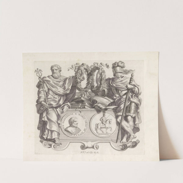 Portret van Girolamo Barbarigo met de personificaties van Wijsheid en Krijgskunst (1673-1743) by Robert van Audenaerde