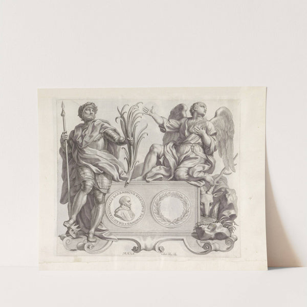 Portret van Gregorio Barbarigo en de personificatie Minachting voor de wereld en Verlangen tot God (1673-1743) by Robert van Audenaerde