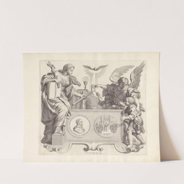 Portret van Gregorio Barbarigo en de personificatie van het Geloof (1673-1743) by Robert van Audenaerde