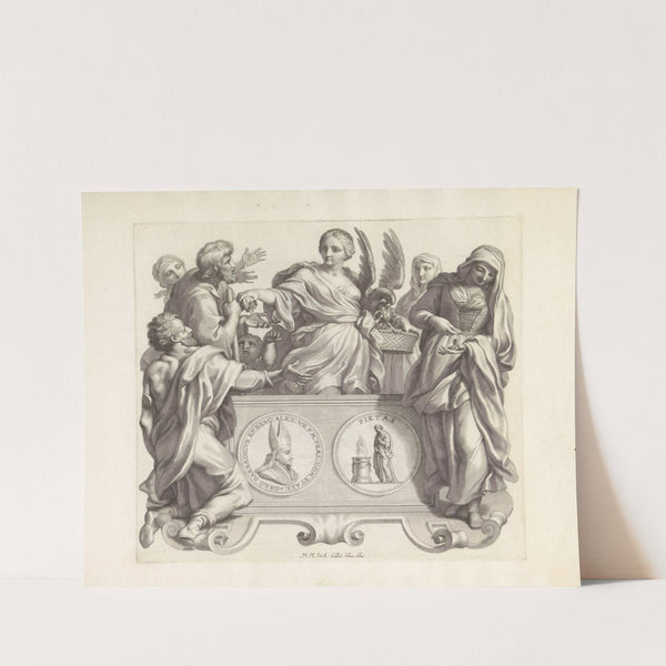 Portret van Gregorio Barbarigo en de personificaties van Barmhartigheid en Vergoeding (1673-1743) by Robert van Audenaerde