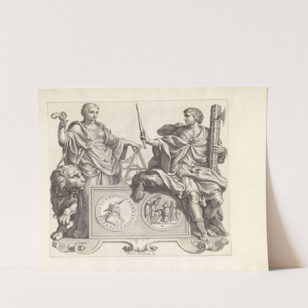 Portret van Gregorio Barbarigo en de personificaties van Ethica en Autoriteit (1673-1743) by Robert van Audenaerde