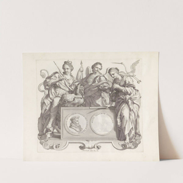 Portret van Gregorio Barbarigo en de personificaties van Grootmoedigheid, Deugd en Consideratie (1673-1743) by Robert van Audenaerde