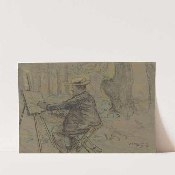 Portret van Henricus, schilderend in de Loolaan te Den Haag by Theo van Hoytema