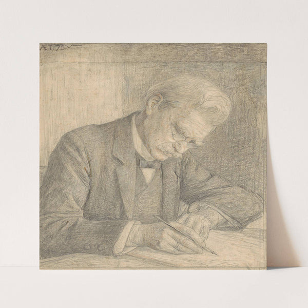 Portret van J. van der Vegt, schrijvend (1874 - 1925) by Jan Veth