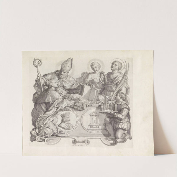 Portret van Jacopo Barbarigo met een knielende vrouw als personificatie van Venetië (1673-1743) by Robert van Audenaerde