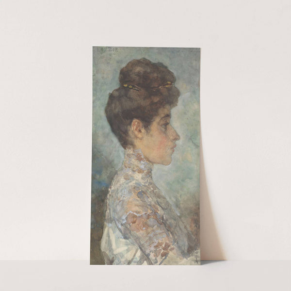 Portret van Lizzy, in profiel naar rechts by Martinus van Andringa