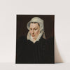 Portret van Magdalena Plantin by Adriaen Thomasz. Key