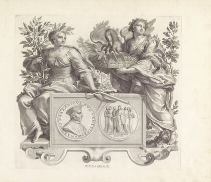 Portret van Marco Barbarigo en de personificaties van Vrede en Goedheid (1673-1743) — size preview