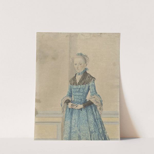 Portret van Maria van IJsseldijk, staand kniestuk by Isaac Lodewijk la Fargue van Nieuwland