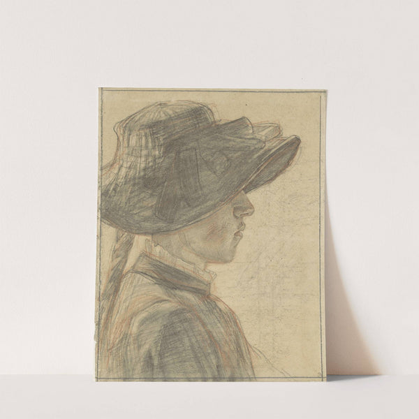 Portret van mejuffrouw A.C.E. Veth, zuster van de tekenaar by Jan Veth