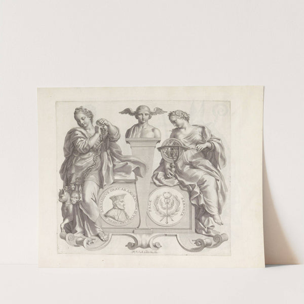 Portret van Nicolo Barbarigo en de personificaties van Overreding en Kennis (1673-1743) by Robert van Audenaerde