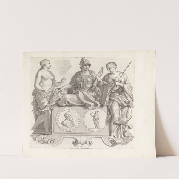 Portret van Nicolo Barbarigo en de personificaties van Welsprekendheid, Waarheid en Waakzaamheid (1673-1743) by Robert van Audenaerde