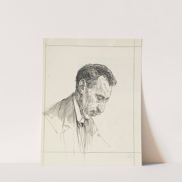 Portret van P. Visser, profiel naar rechts by Jan Veth