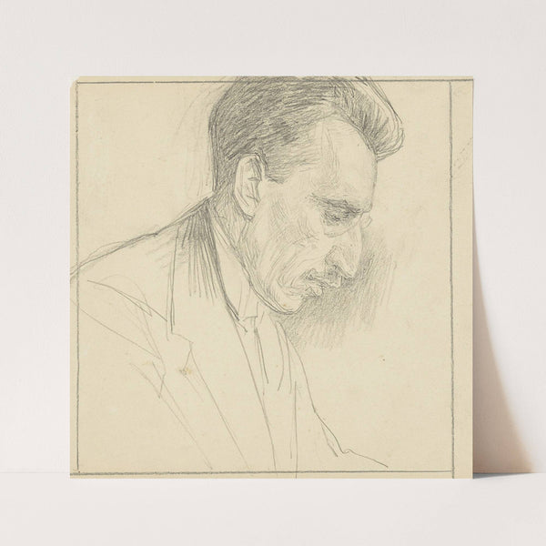 Portret van P. Visser, profiel naar rechts. (1874 - 1925) by Jan Veth