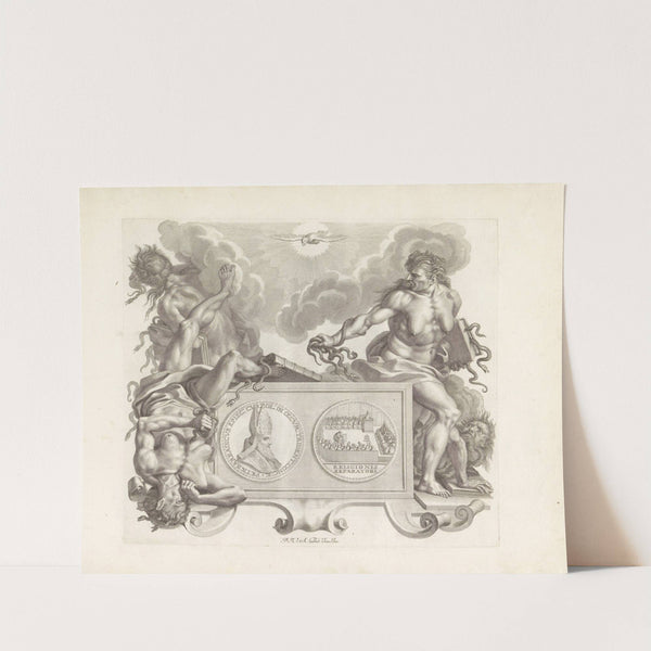 Portret van Pietro Barbarigo en de personificaties van Afgunst en Ketterij (1673-1743) by Robert van Audenaerde