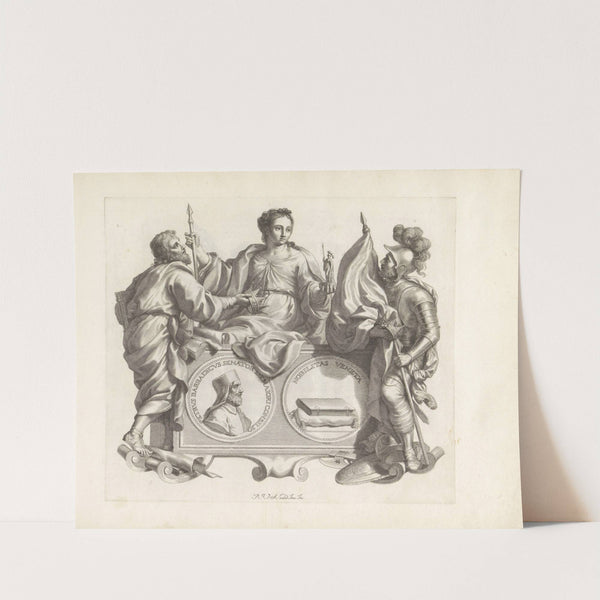 Portret van Pietro Barbarigo en de personificaties van Bestuur, Krijgsmacht en Edelheid (1673-1743) by Robert van Audenaerde