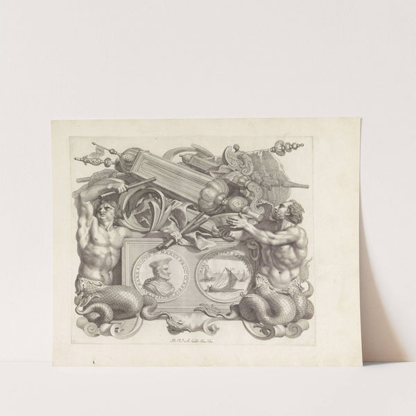 Portret van Pietro Barbarigo met zeemeermannen (1673-1743) by Robert van Audenaerde