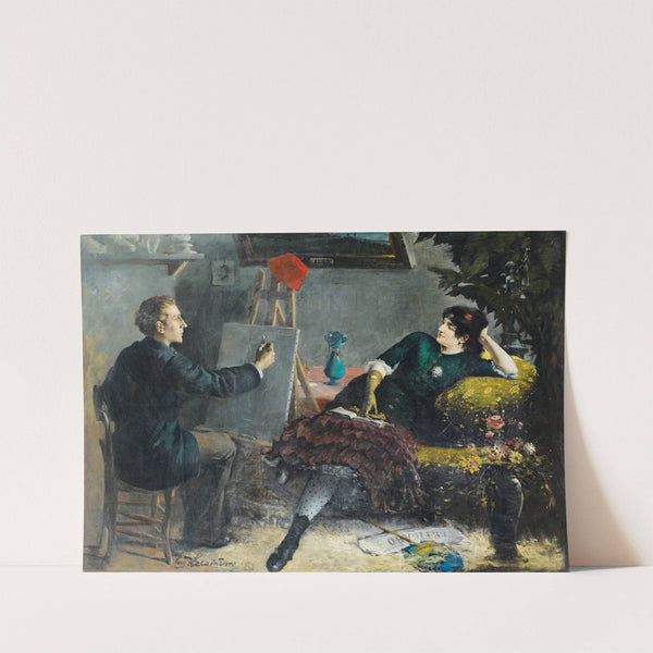 Posing For The Artist by Etienne-François-Eugène Lecoindre