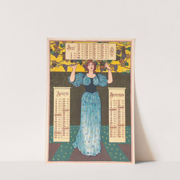 Poster calendar for 1897. July, August , September by Louis Rhead