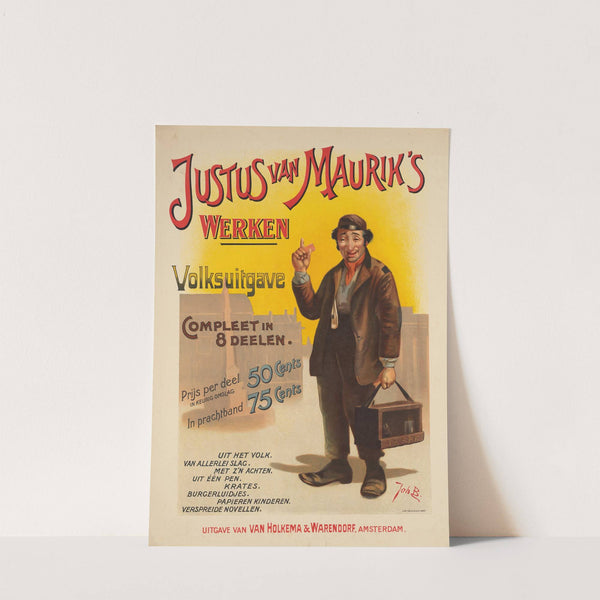Poster for the collected works of Justus van Maurik (1890-1900) by Johan Braakensiek