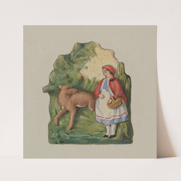 Pottery Ornament of Little Red Riding Hood by Dana Bartlett