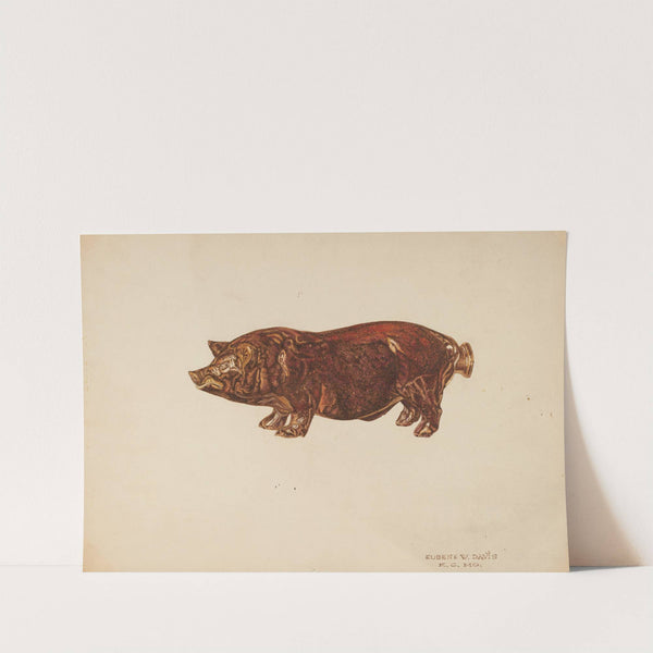Pottery Pig Bottle by Eugene W. Davis