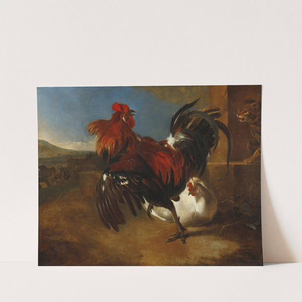 Poultry-yard with angered cock (circa 1600) by Melchior d'''Hondecoeter