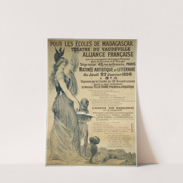 Pour Les Ecoles De Madagascar Theatre Du Vaudeville Alliance Francaise (1898) by Charles-Lucien Léandre