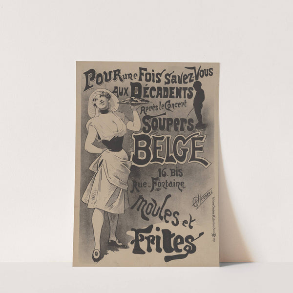 Pour une fois savez-vous, aux Décadents, après le concert soupers belge. moules frites (1890) by Alfred Choubrac