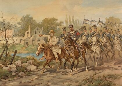 Poznan Uhlans in 1831 with a guide (1891)