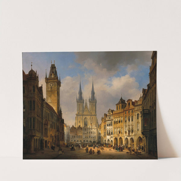 Prague, the Old Market with the Church of Our Lady (Teyn Church)in the Distance by Ambros Ivo Vermeersch