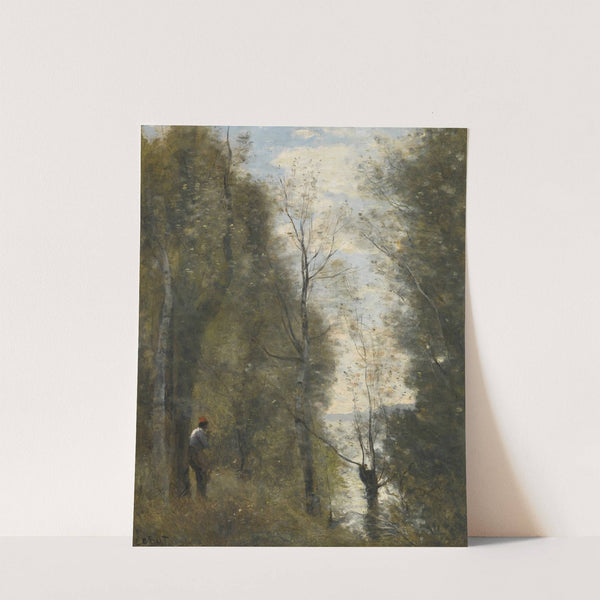 Prairies inondées vues a travers la feuillee by Jean-Baptiste-Camille Corot